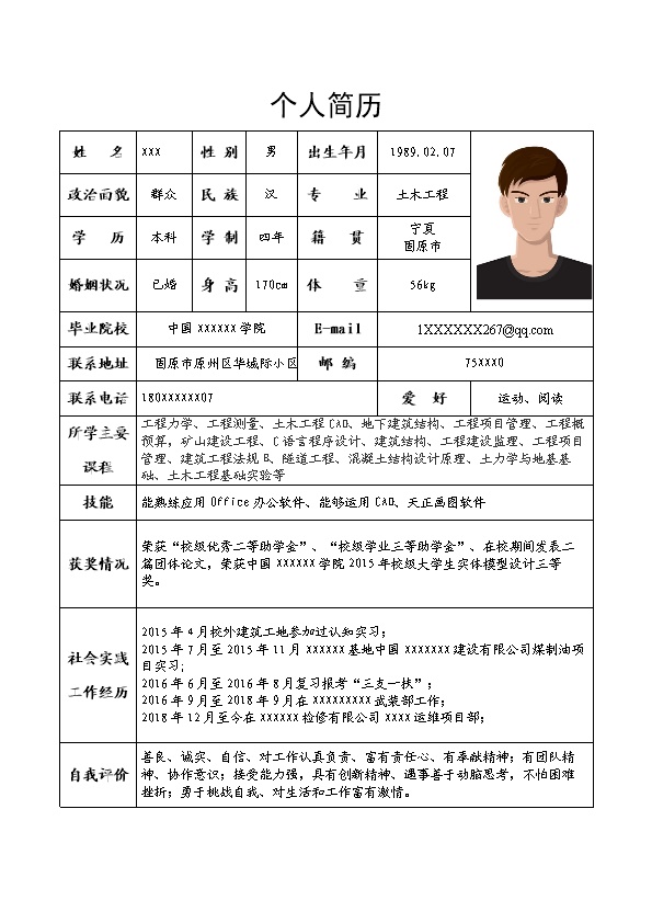 6729_土木工程建筑设计相关岗位求职简历模板  - 电气工程简历模板